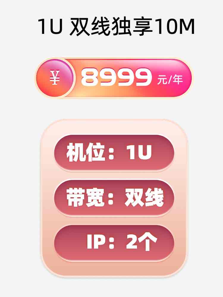 中山1U双线独享服务器托管